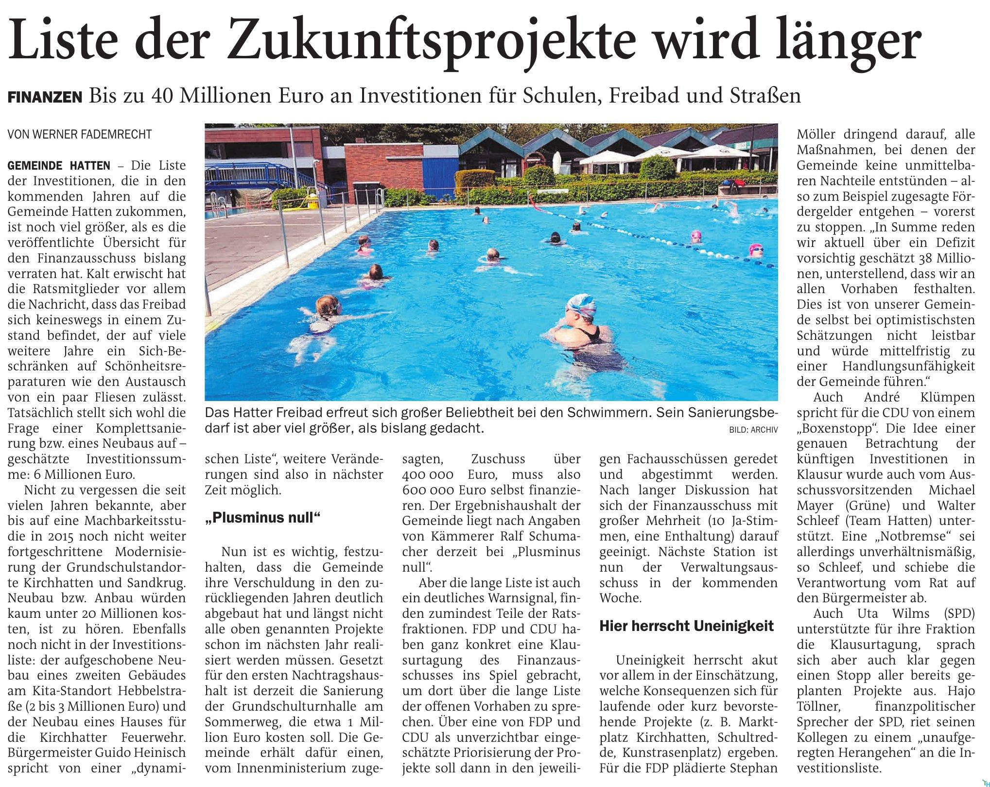 Liste der Zukunftsprojekte wird länger