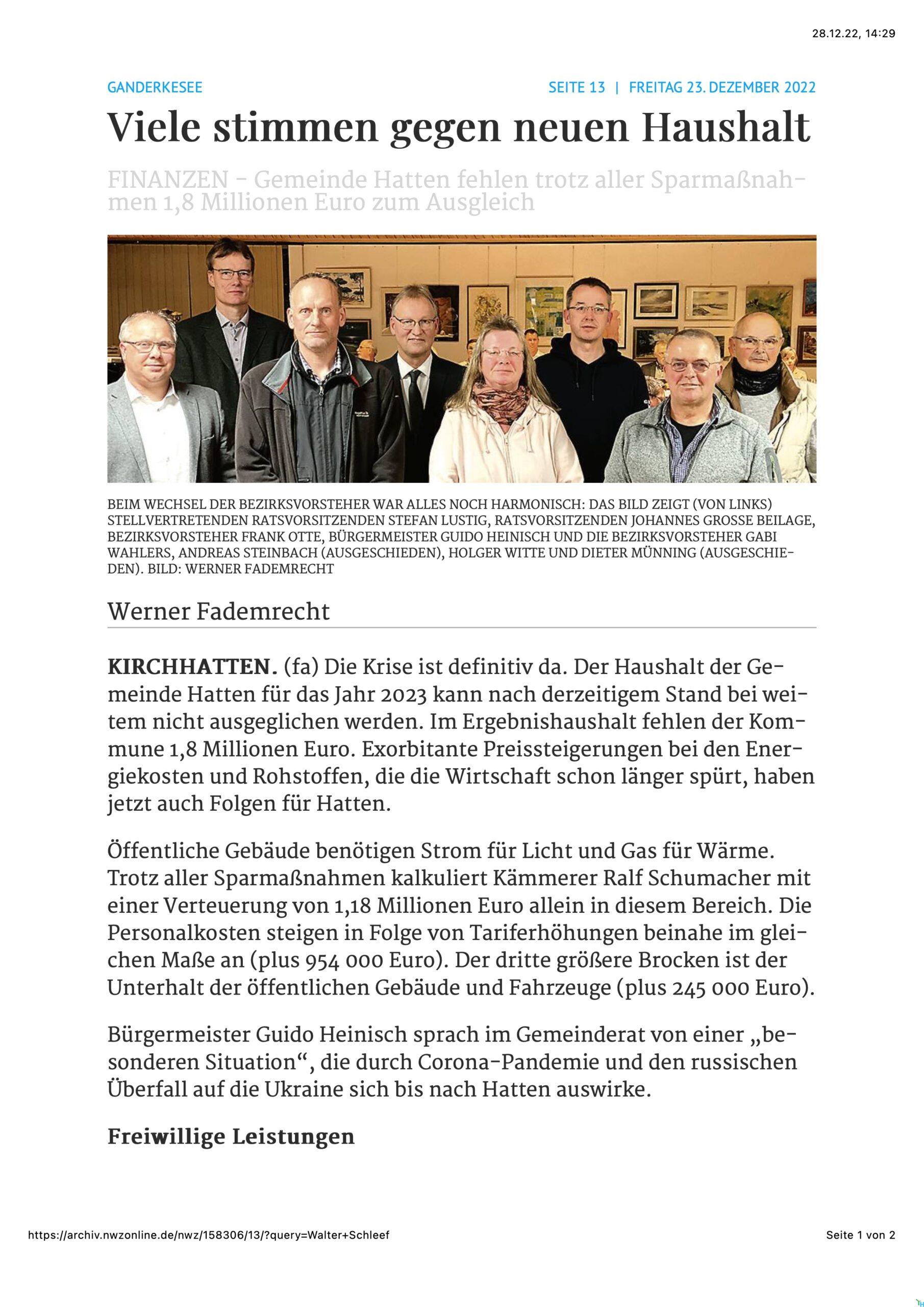Viele stimmen gegen neuen Haushalt