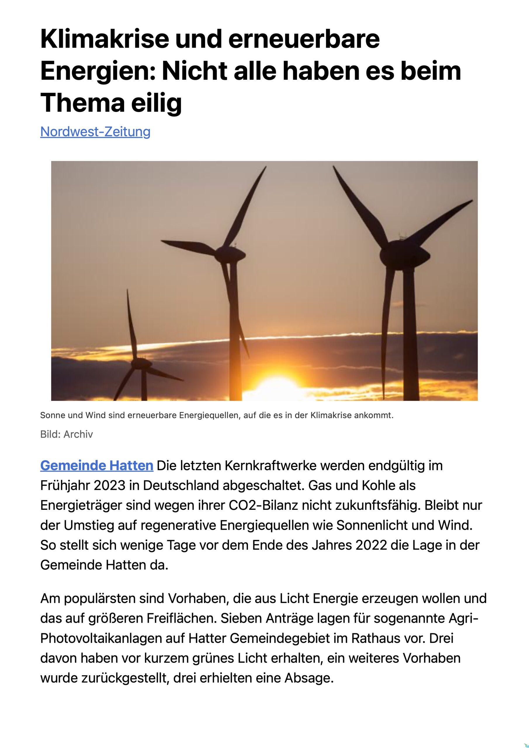 Klimakrise und erneuerbare Energien: Nicht alle haben es beim Thema eilig
