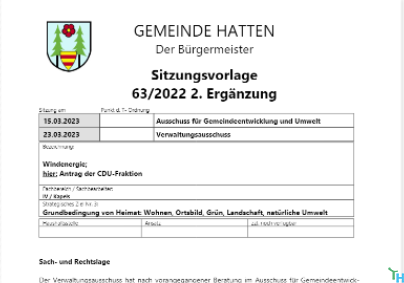 Entwicklung eines Bürgerwindparks in Hatten