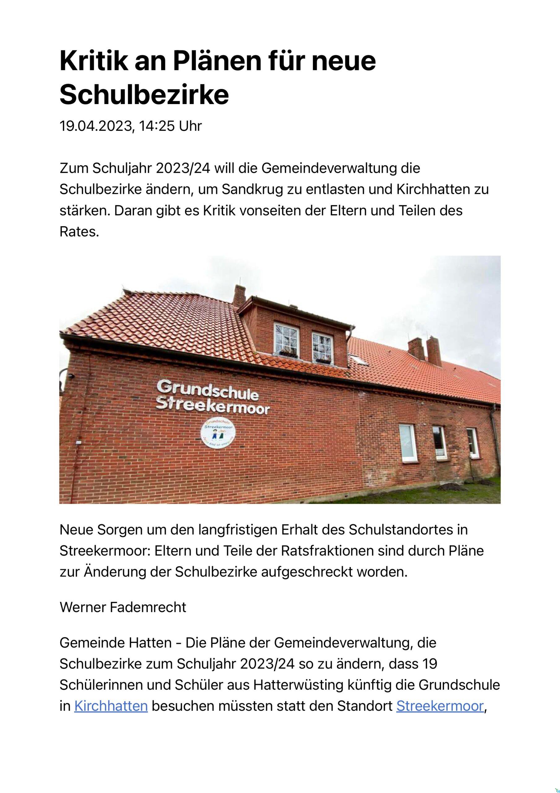 Kritik an Plänen für neue Schulbezirke