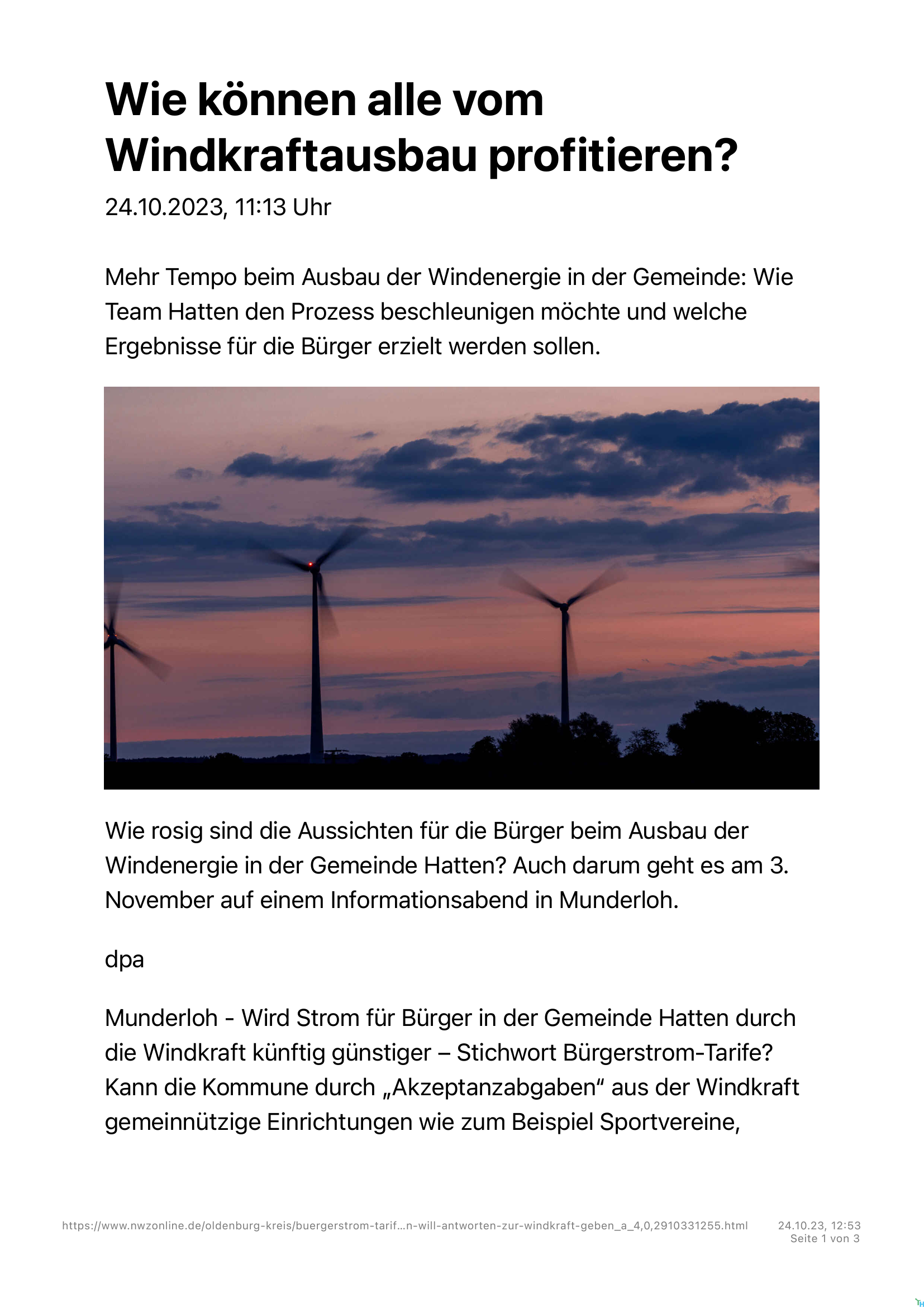 Wie können alle vom Windkraftausbau profitieren?